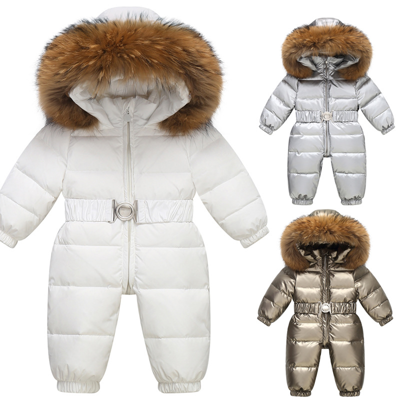 Winter Clothing Toddler - Children Winter Overalls Waterproof Hooded Girl