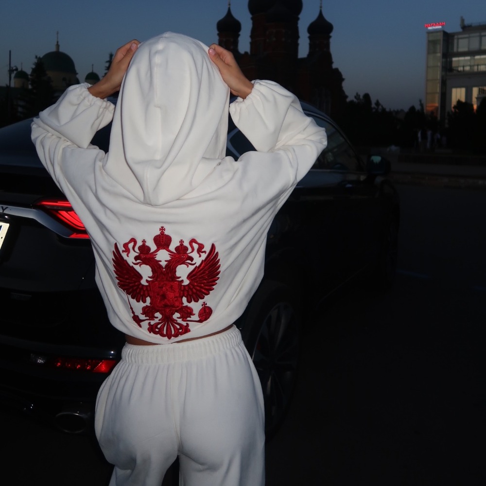 Winter Clothing Clearance Sale - Street Trend Back Embroidered Hoodie Pants