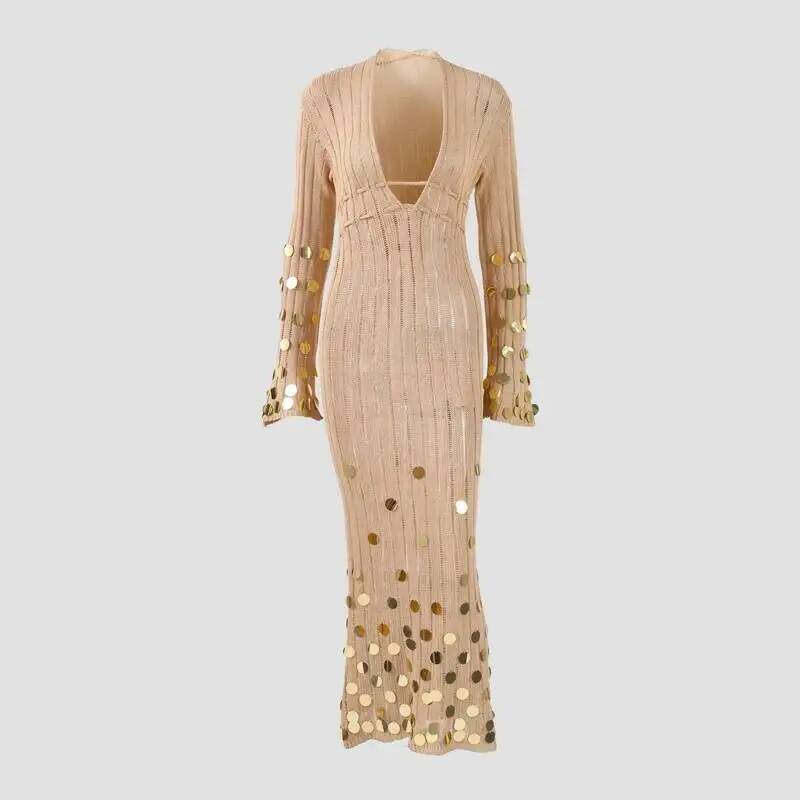 Shinny Sequin Knitted Maxi Dre - Winter Clothing Dress Up review and price