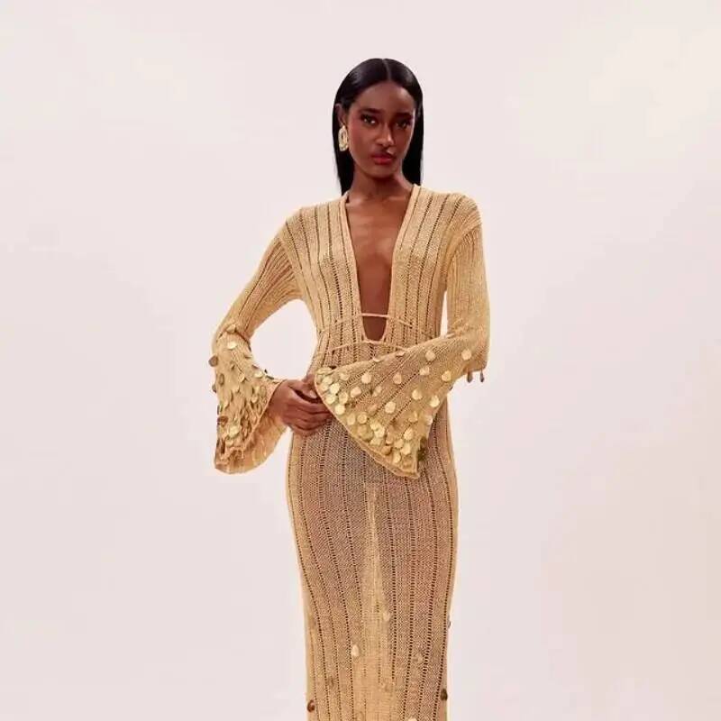 Shinny Sequin Knitted Maxi Dre - Winter Clothing Dress Up review and price