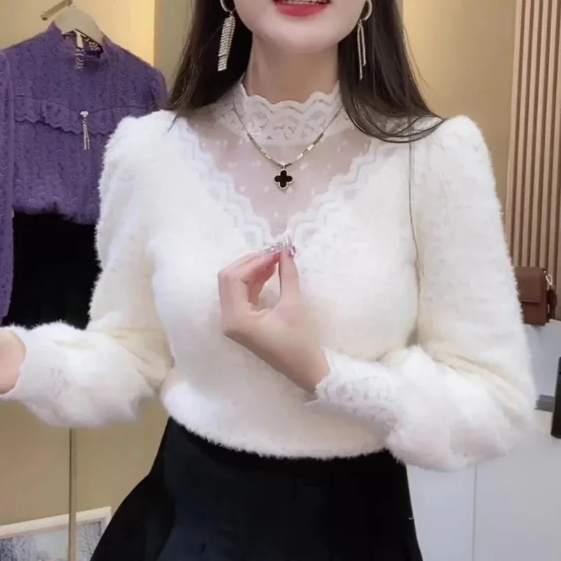 Autumn Winter Lace Tops Blouse - Winter Clothing Factory Outlet review and price