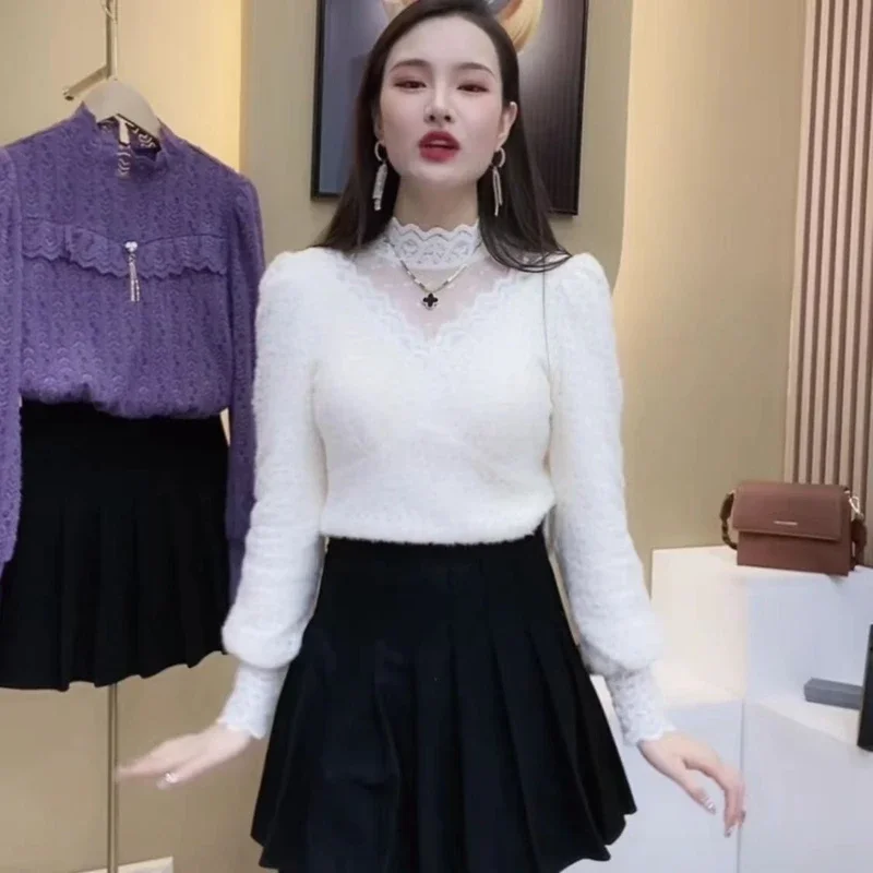 Autumn Winter Lace Tops Blouse - Winter Clothing Factory Outlet review and price
