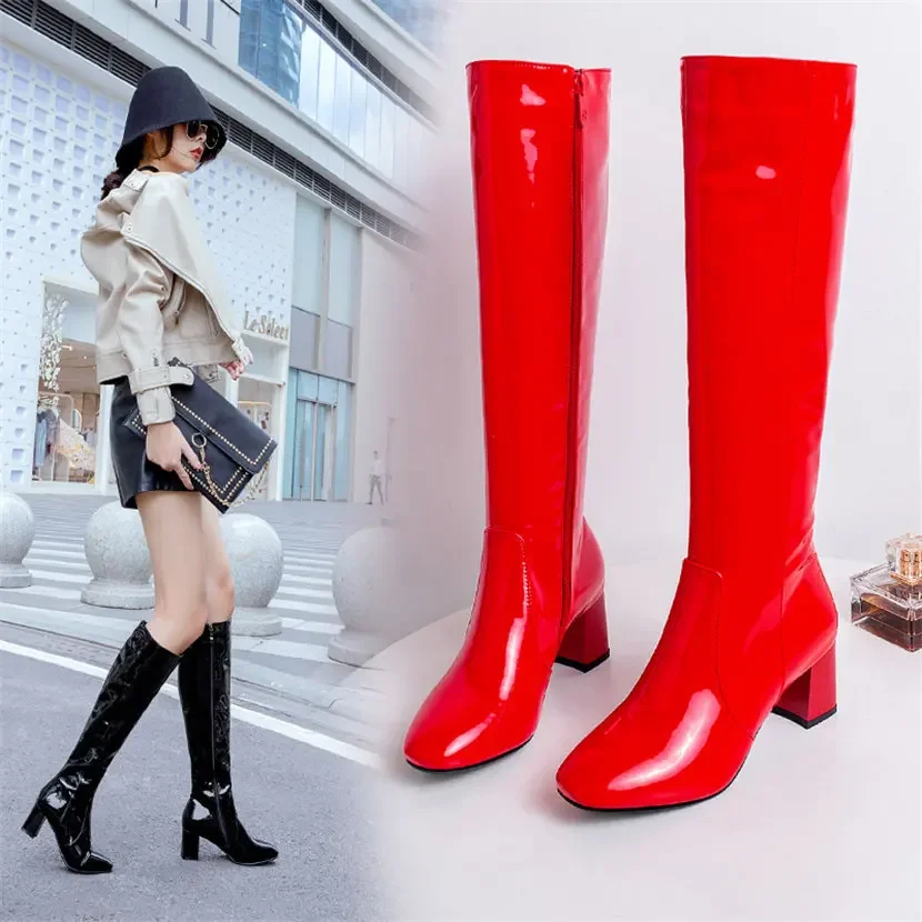 Red White Patent Leather Women - Winter Clothing Clearance Sale review and price