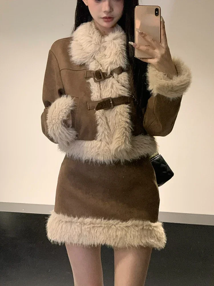 Autumn Retro Faux Fur 2 Piece  - Winter Clothing Sale review and price
